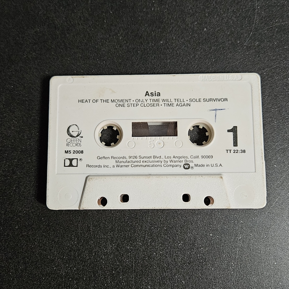 Asia Self-Titled Cassette Tape Geffen Records Tape Only